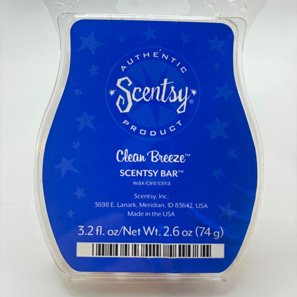Scentsy Clean Breeze Wax Bar‎ Warmer 8 Cubes 3.2 oz/ net 2.6 oz New
